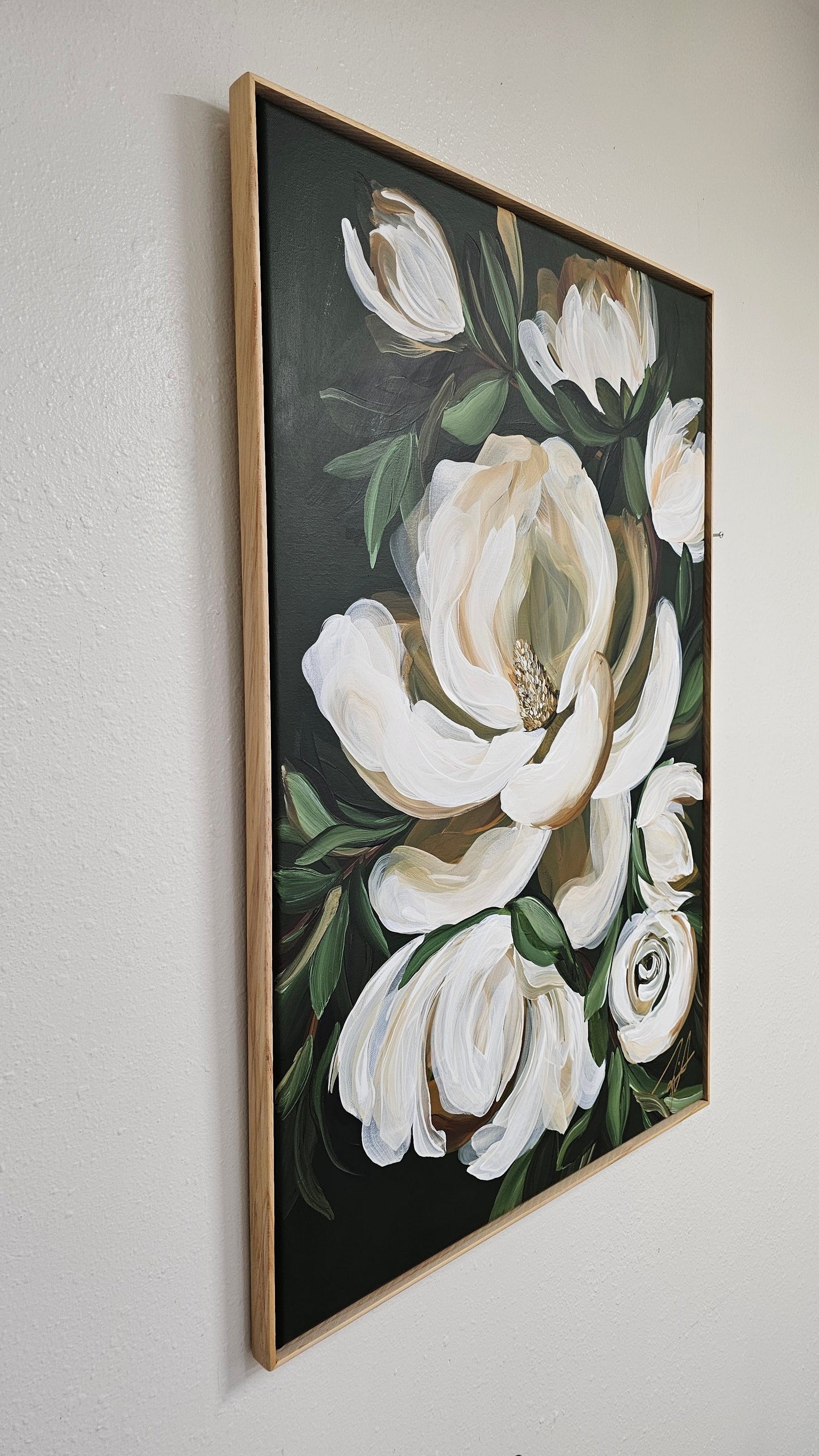 Bold3_Magnolia Flower_ Original Floral Painting _Zoe White Art