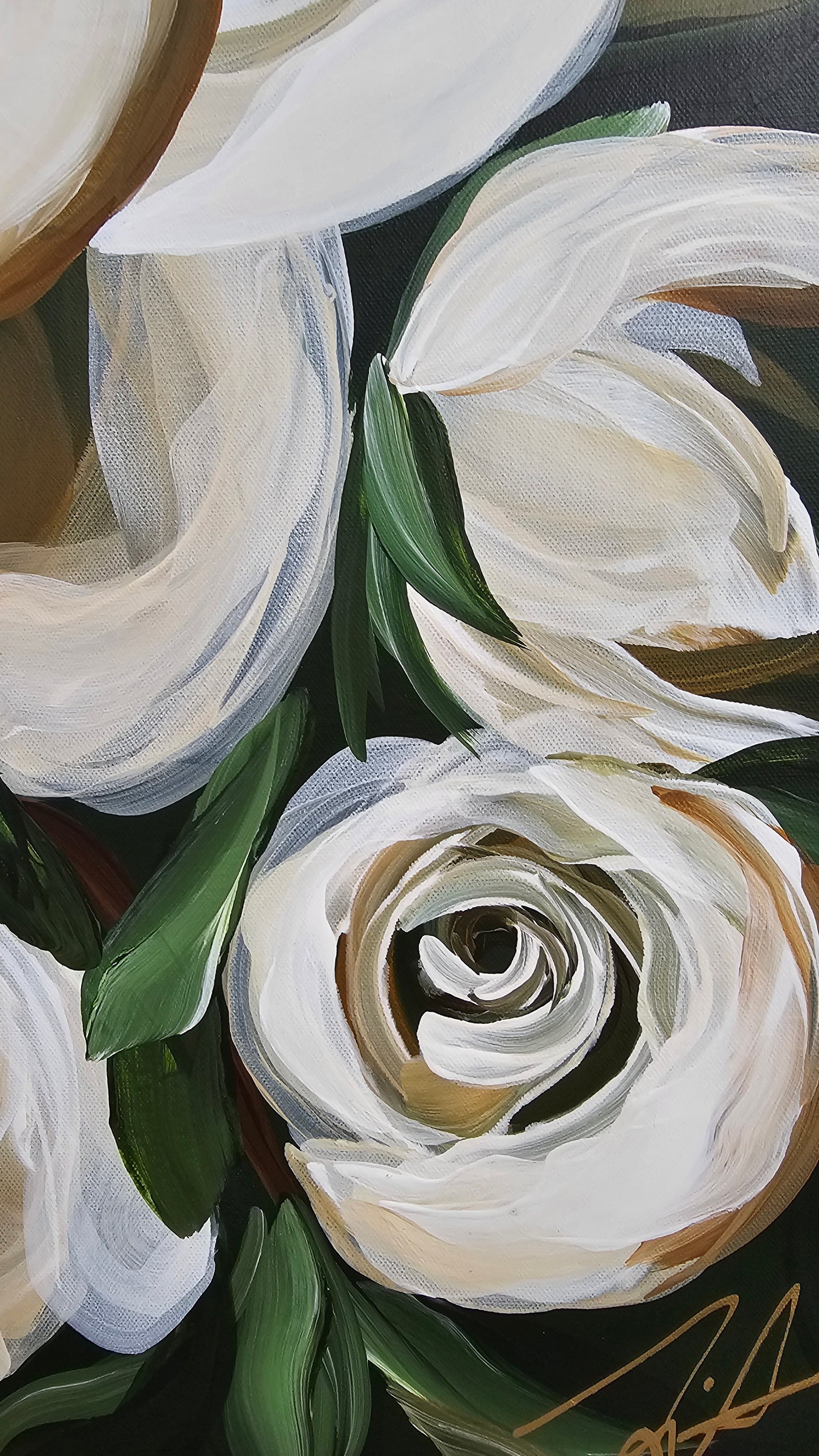 Bold3_Magnolia Flower_ Original Floral Painting _Zoe White Art