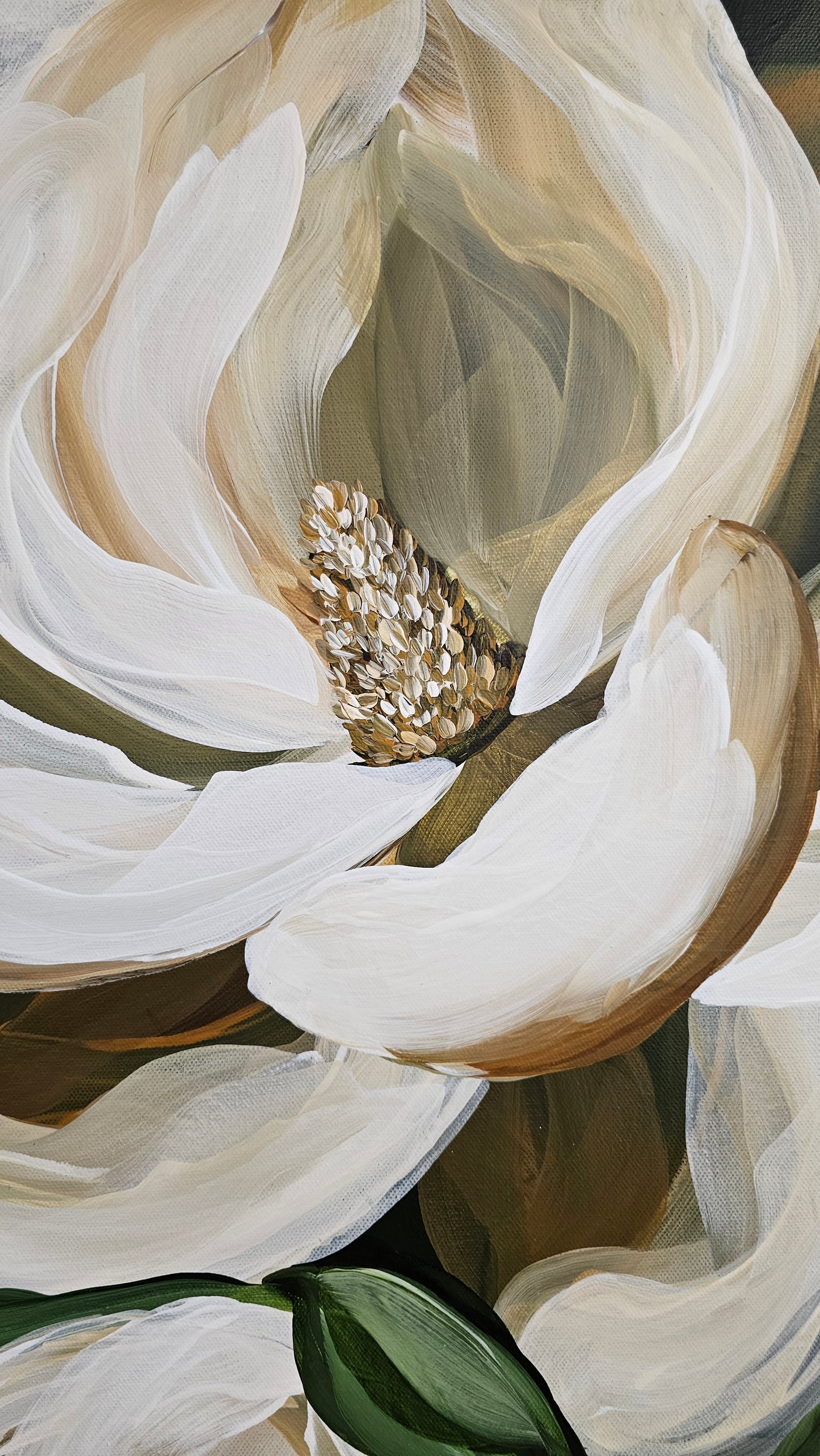 Bold3_Magnolia Flower_ Original Floral Painting _Zoe White Art