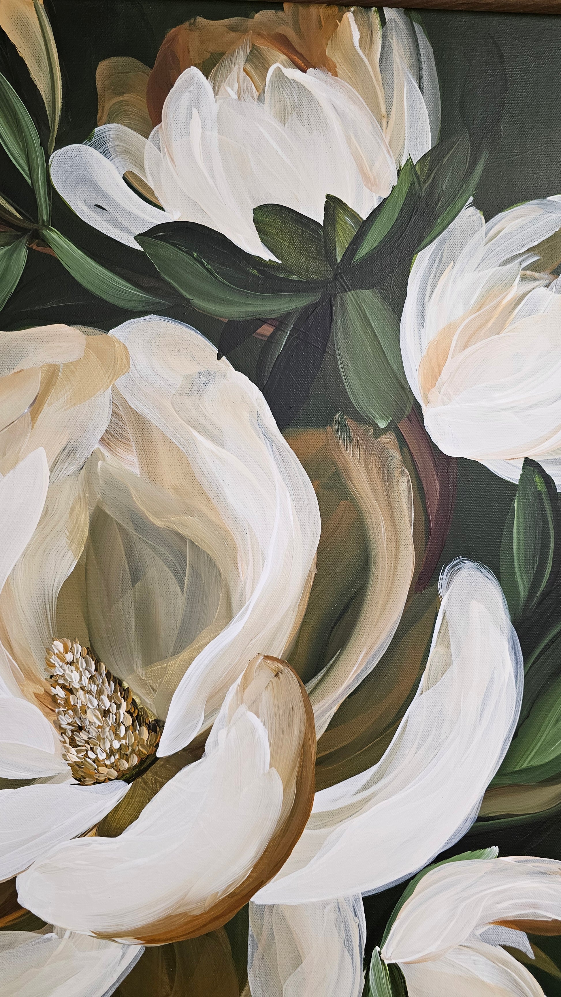 Bold3_Magnolia Flower_ Original Floral Painting _Zoe White Art