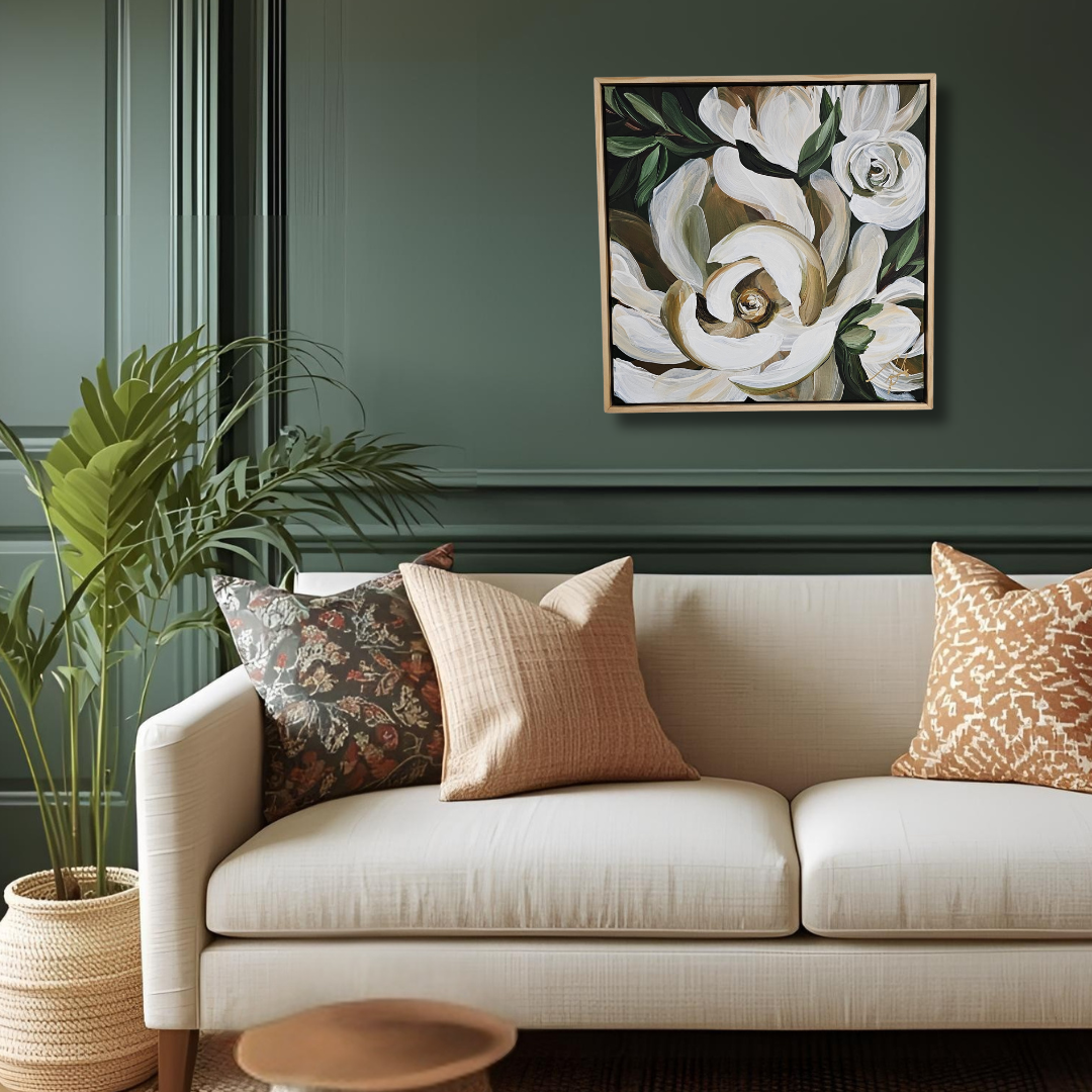 "Bold" #2  Magnolia Flower Painting by Zoe White _ Acrylic on canvas