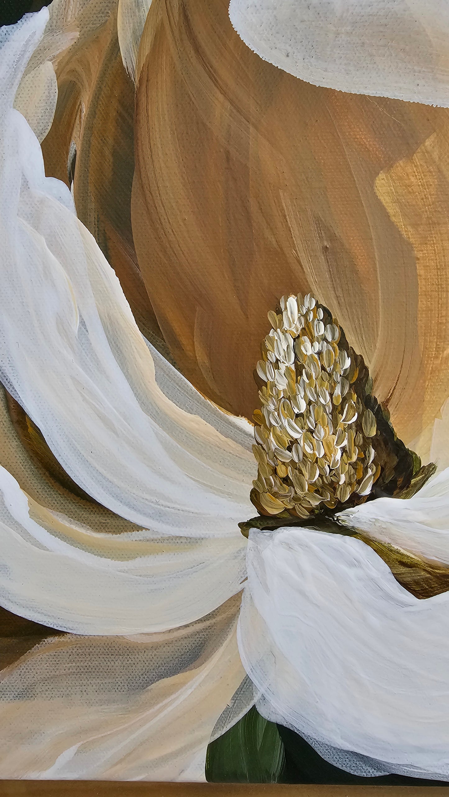 "Strong" Magnolia Flower Painting by Zoe White _ Acrylic on canvas
