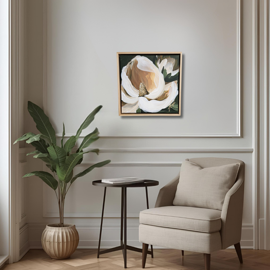 "Strong" Magnolia Flower Painting by Zoe White _ Acrylic on canvas