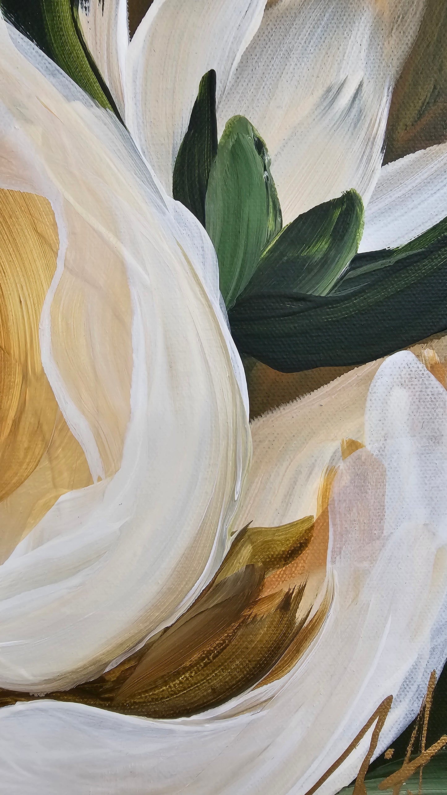 "Strong" Magnolia Flower Painting by Zoe White _ Acrylic on canvas