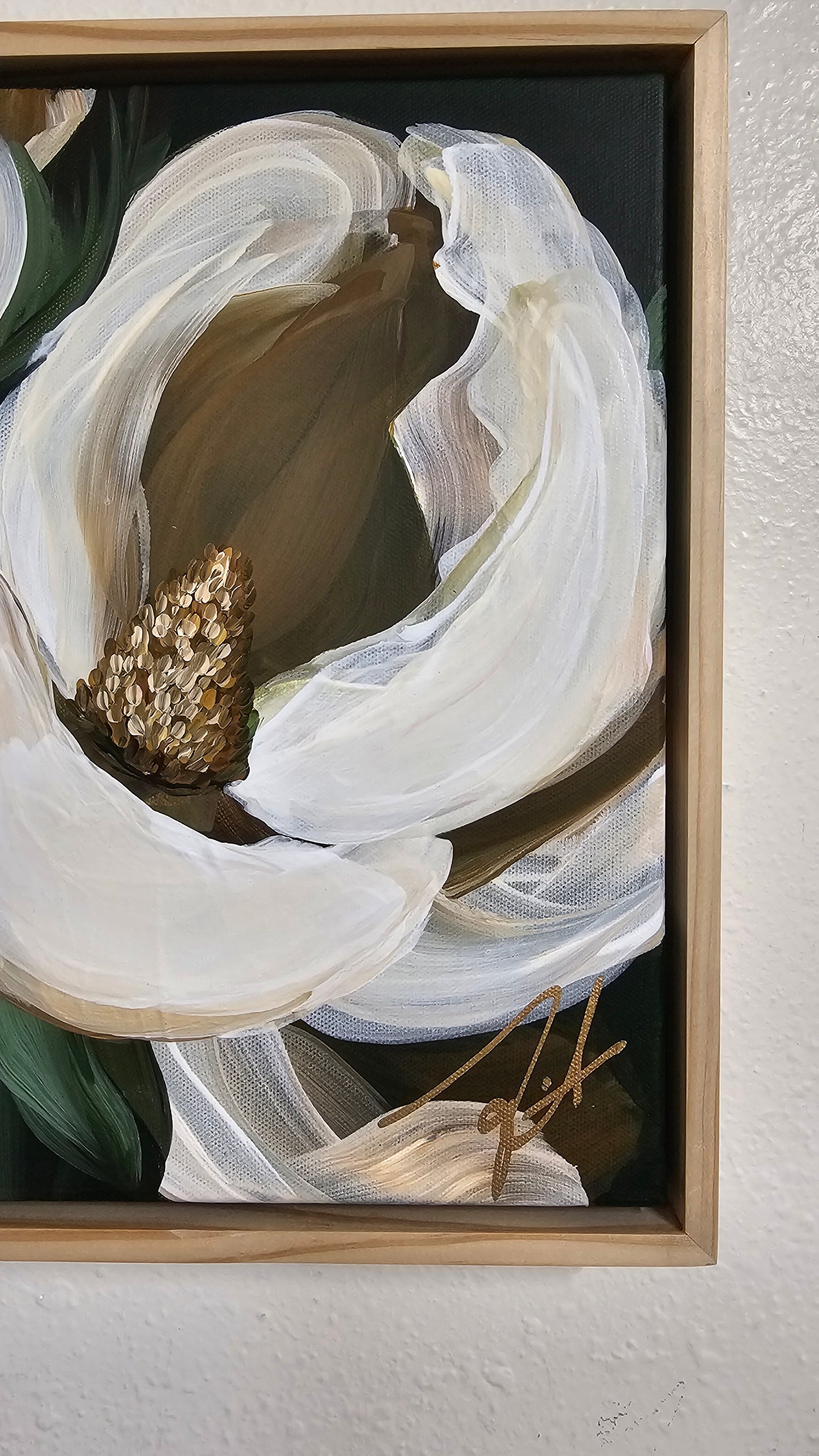 "Bold" Magnolia Flower Painting by Zoe White _ Acrylic on canvas