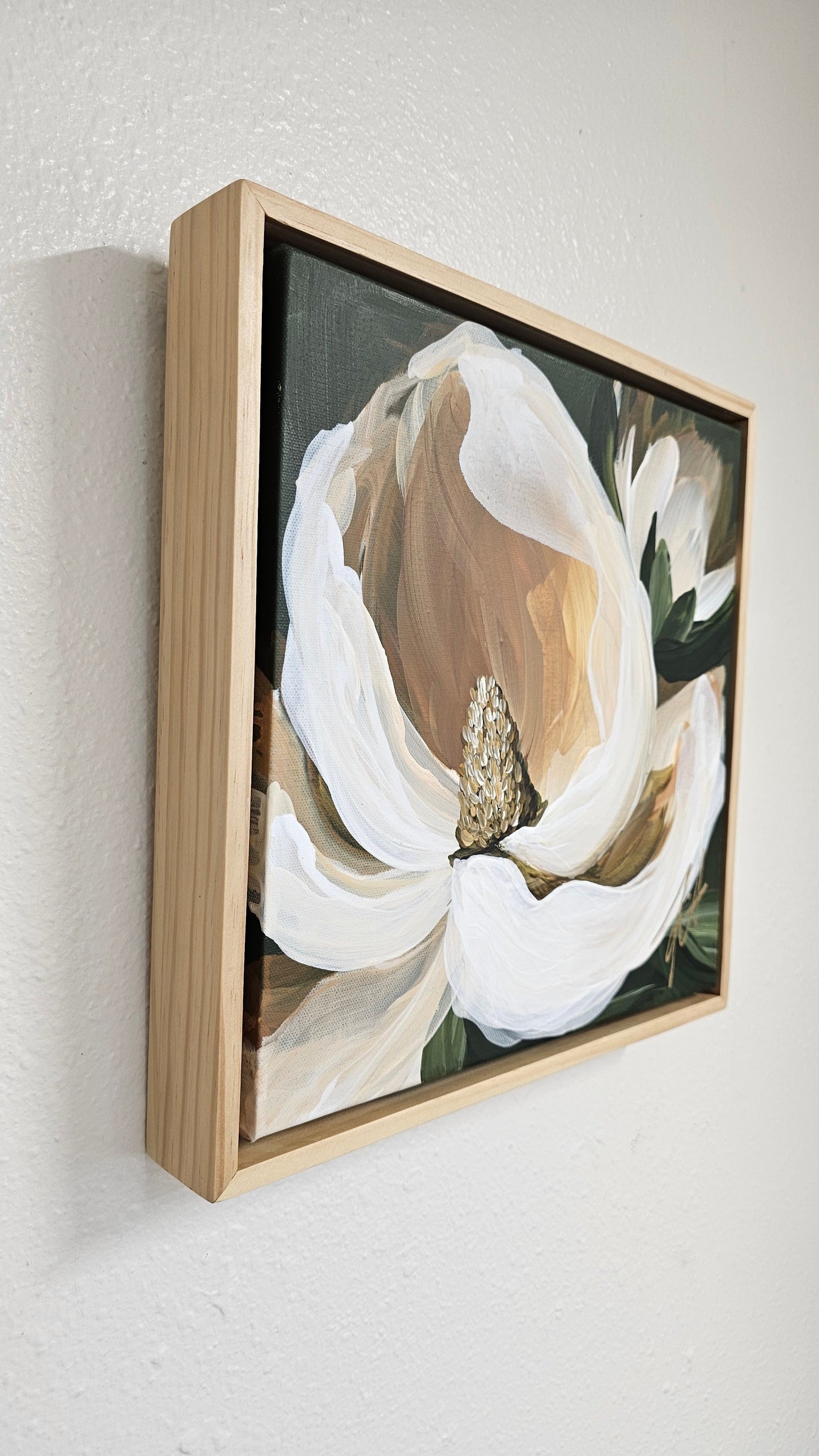 "Strong" Magnolia Flower Painting by Zoe White _ Acrylic on canvas