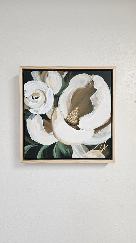 "Bold" Magnolia Flower Painting by Zoe White _ Acrylic on canvas