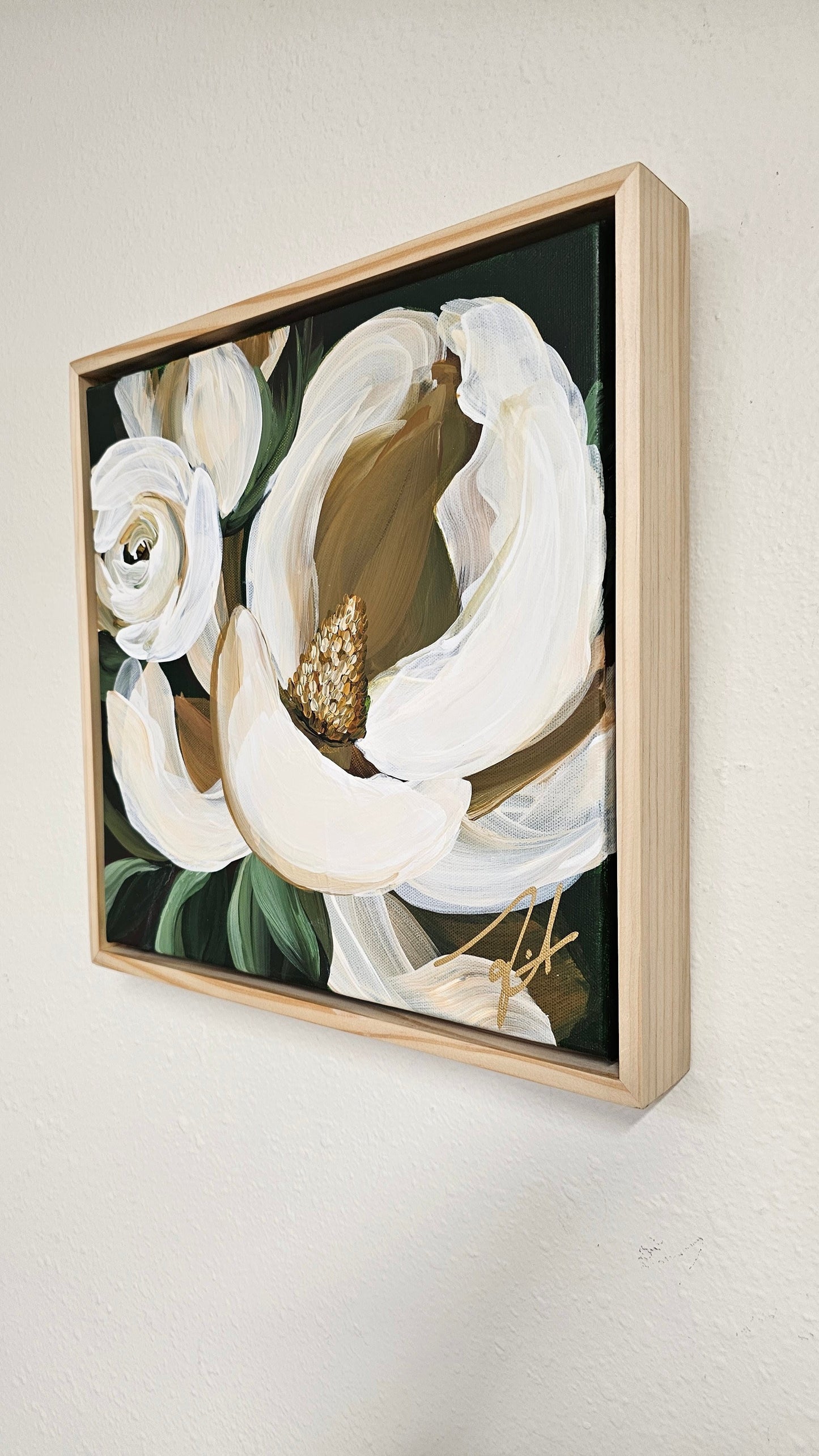 "Bold" Magnolia Flower Painting by Zoe White _ Acrylic on canvas