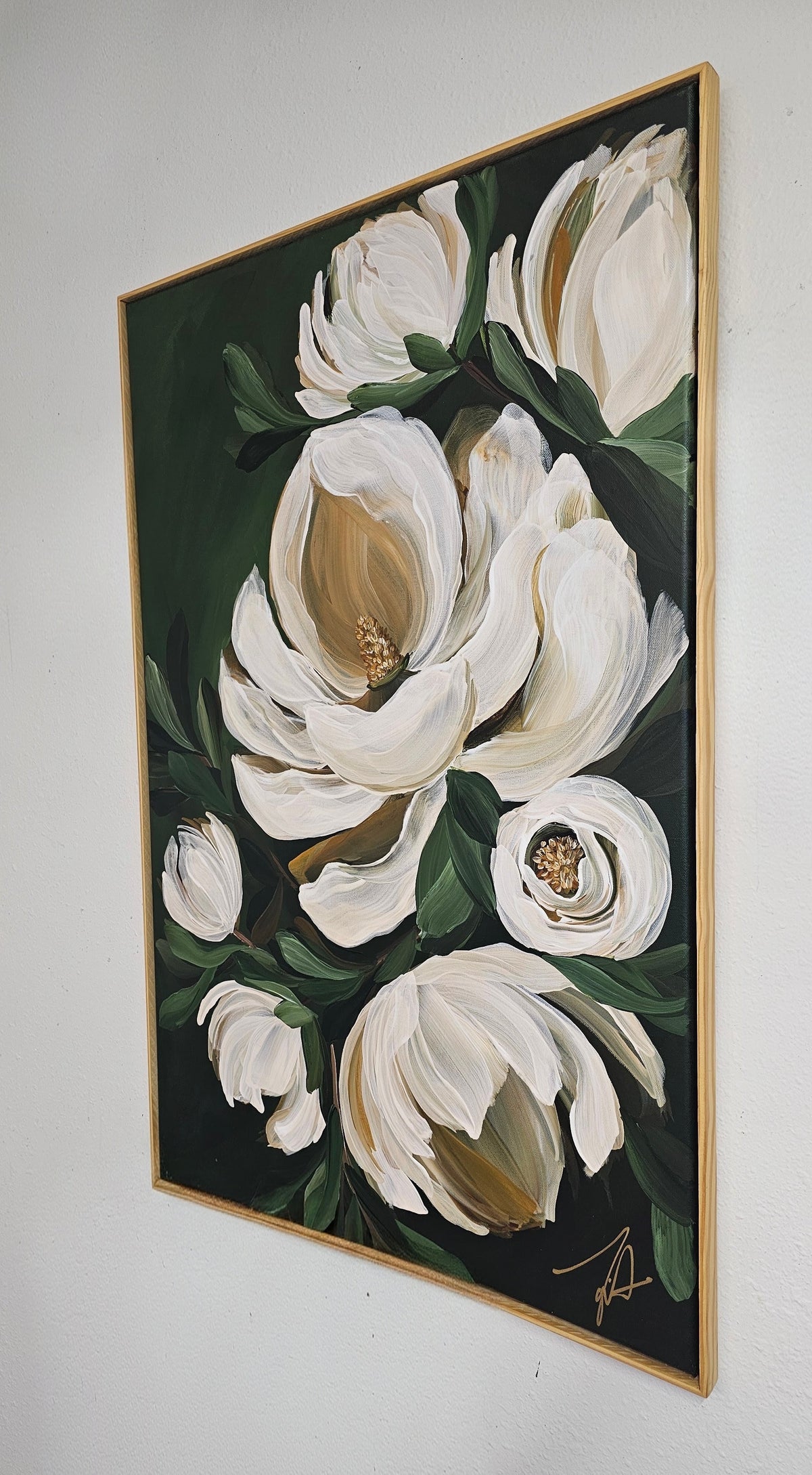 "Bold"  _Magnolia Flower Painting by Zoe White _ Acrylic on canvas