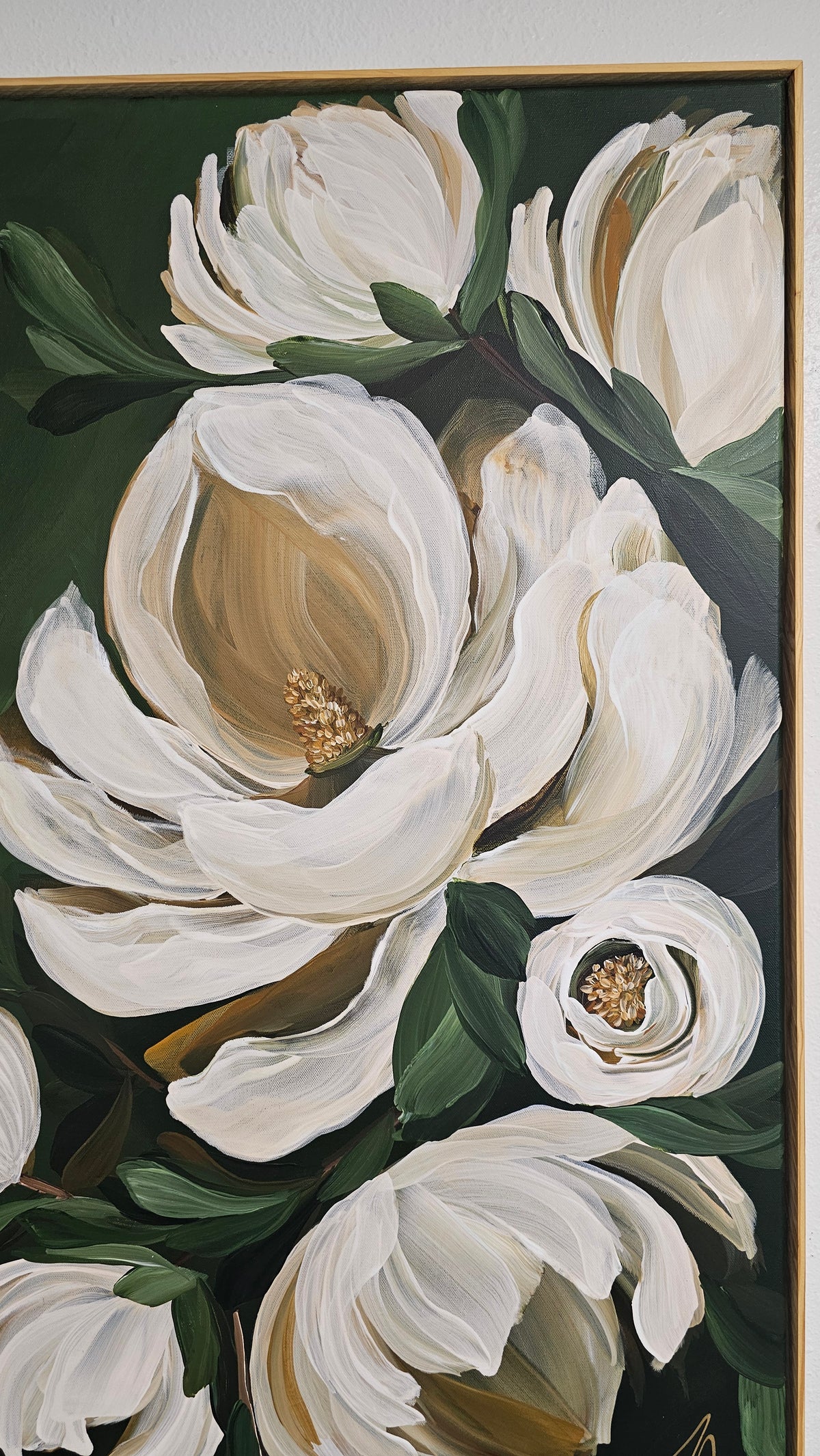 "Bold"  _Magnolia Flower Painting by Zoe White _ Acrylic on canvas