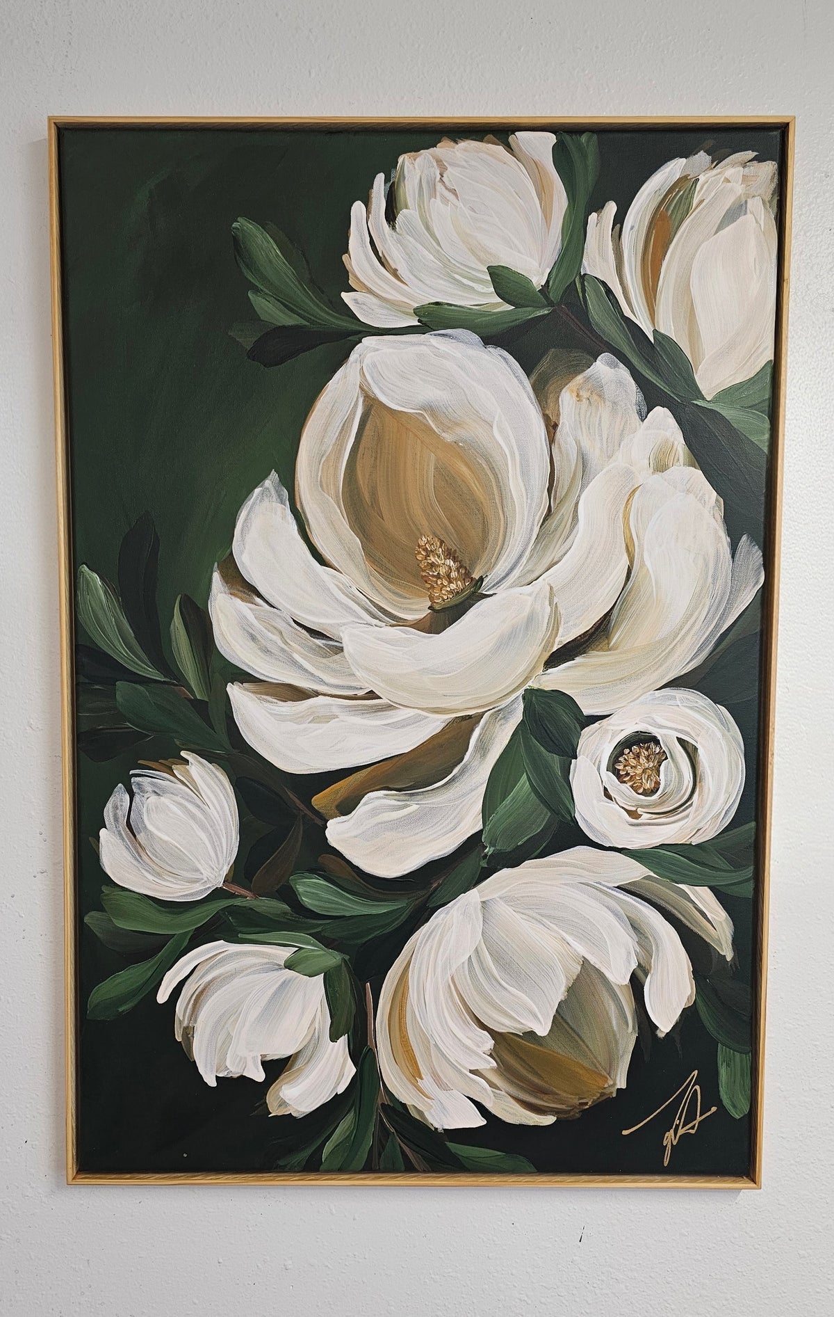"Bold"  _Magnolia Flower Painting by Zoe White _ Acrylic on canvas
