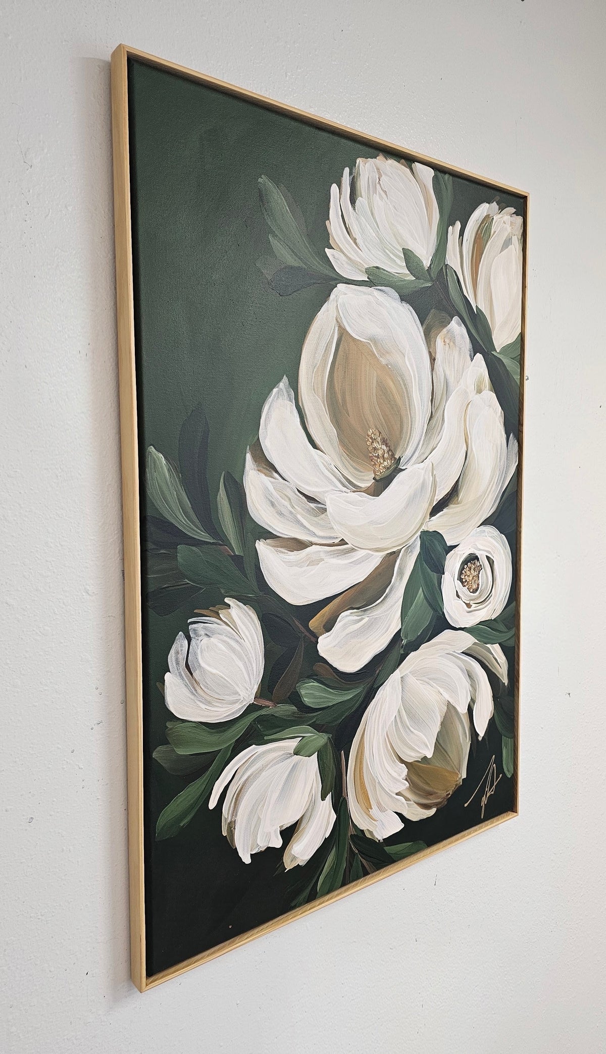 "Bold"  _Magnolia Flower Painting by Zoe White _ Acrylic on canvas