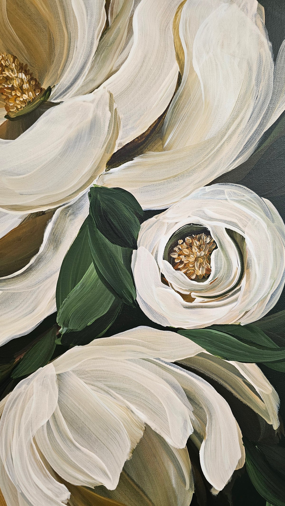 "Bold"  _Magnolia Flower Painting by Zoe White _ Acrylic on canvas
