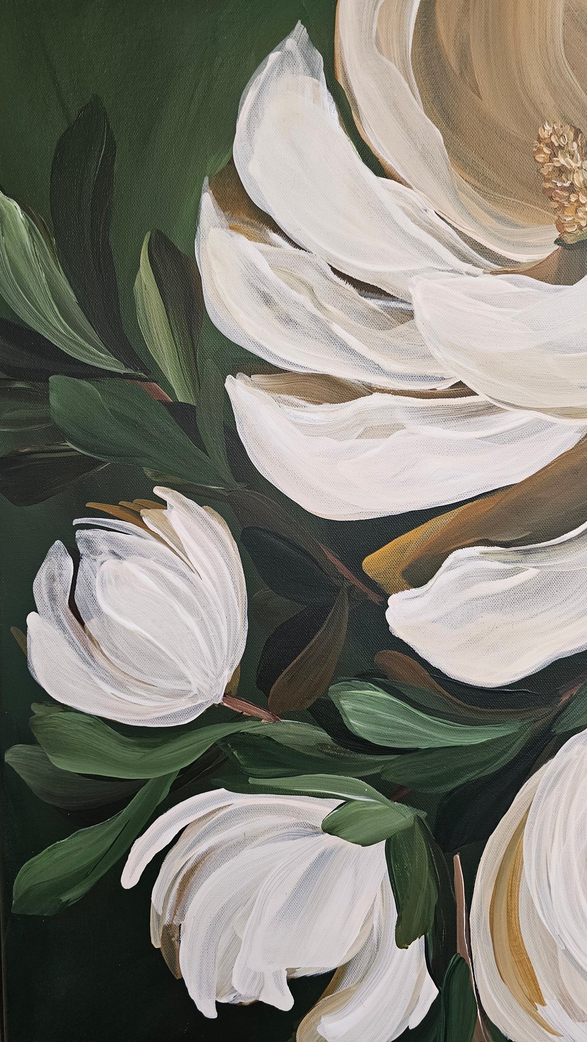 "Bold"  _Magnolia Flower Painting by Zoe White _ Acrylic on canvas