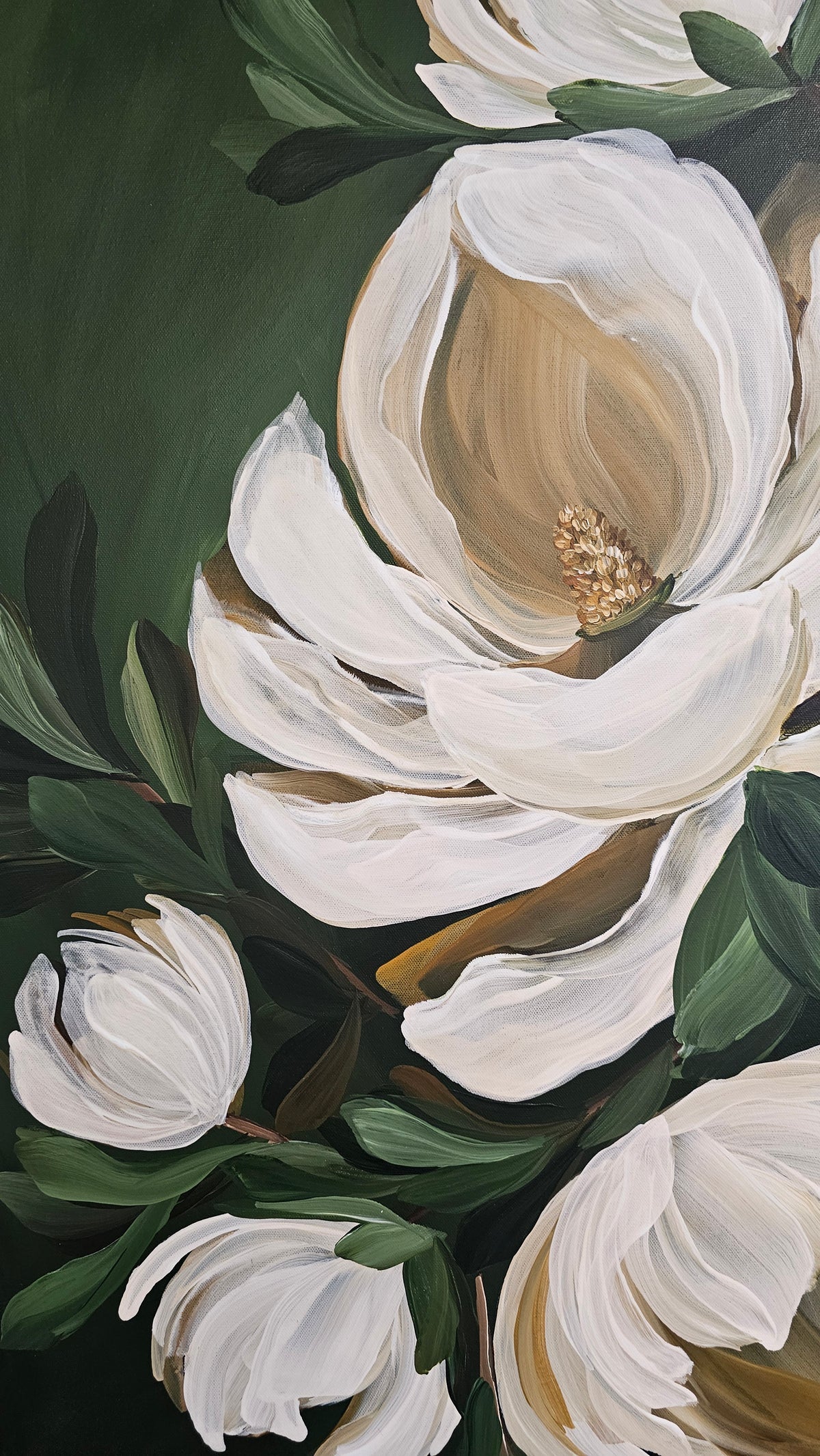 "Bold"  _Magnolia Flower Painting by Zoe White _ Acrylic on canvas