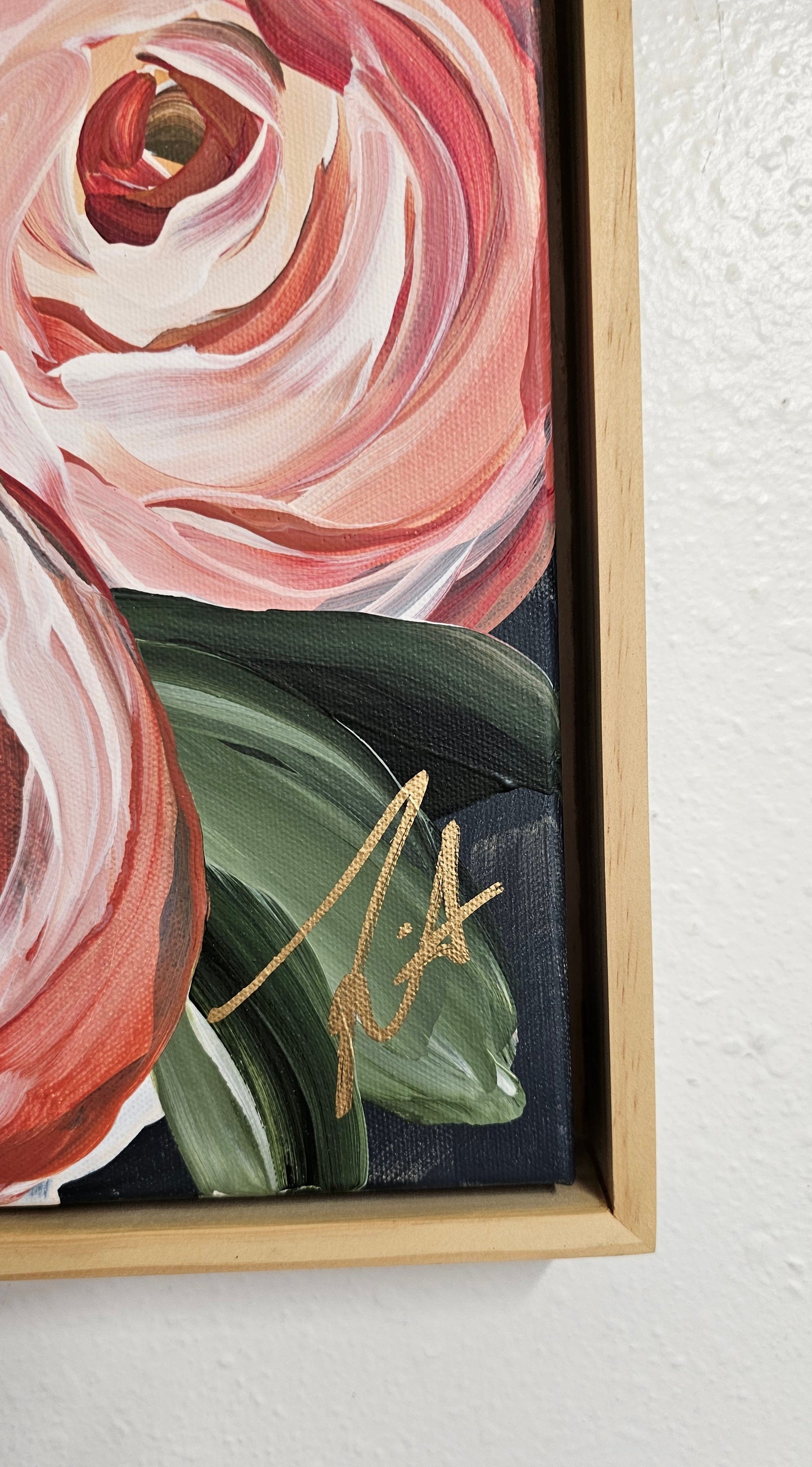 "Buds of Light" Rose Flower Painting by Zoe White _ Acrylic on canvas