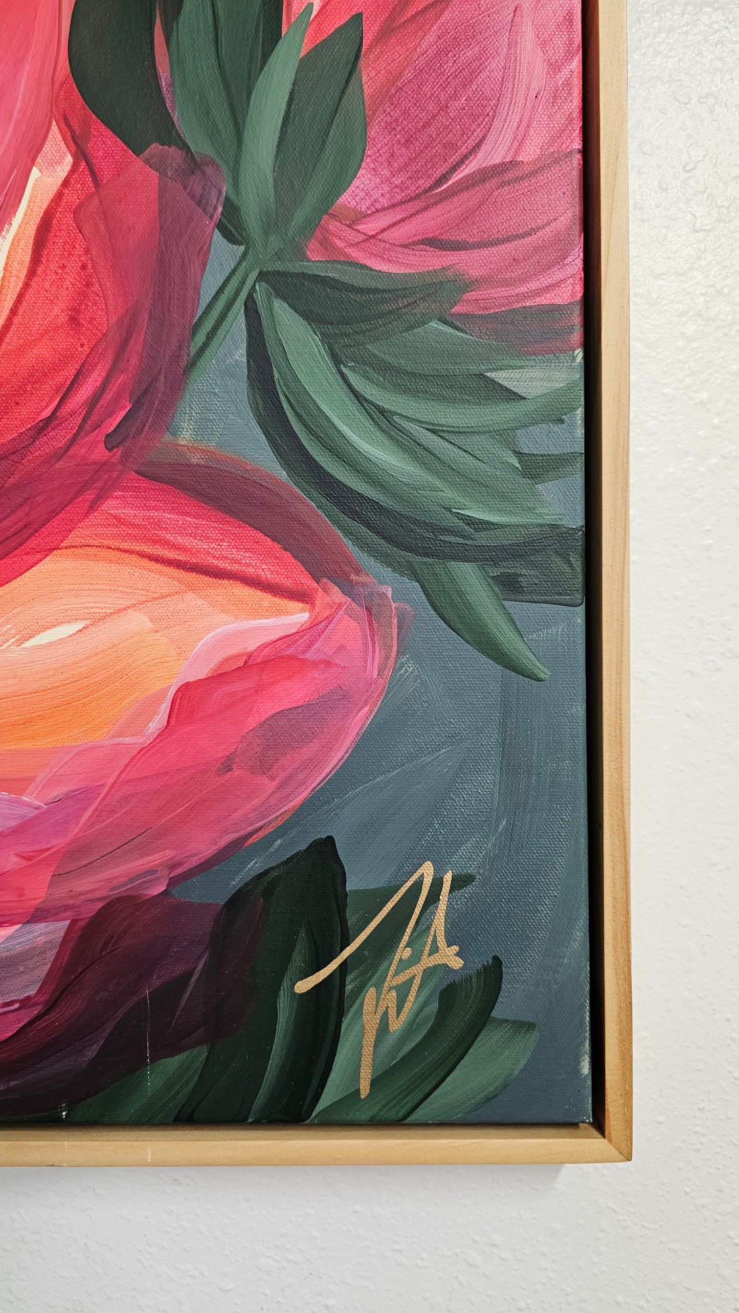 "Burn Bright" #1 _  Anemone Flower Painting by Zoe White _ Acrylic on canvas