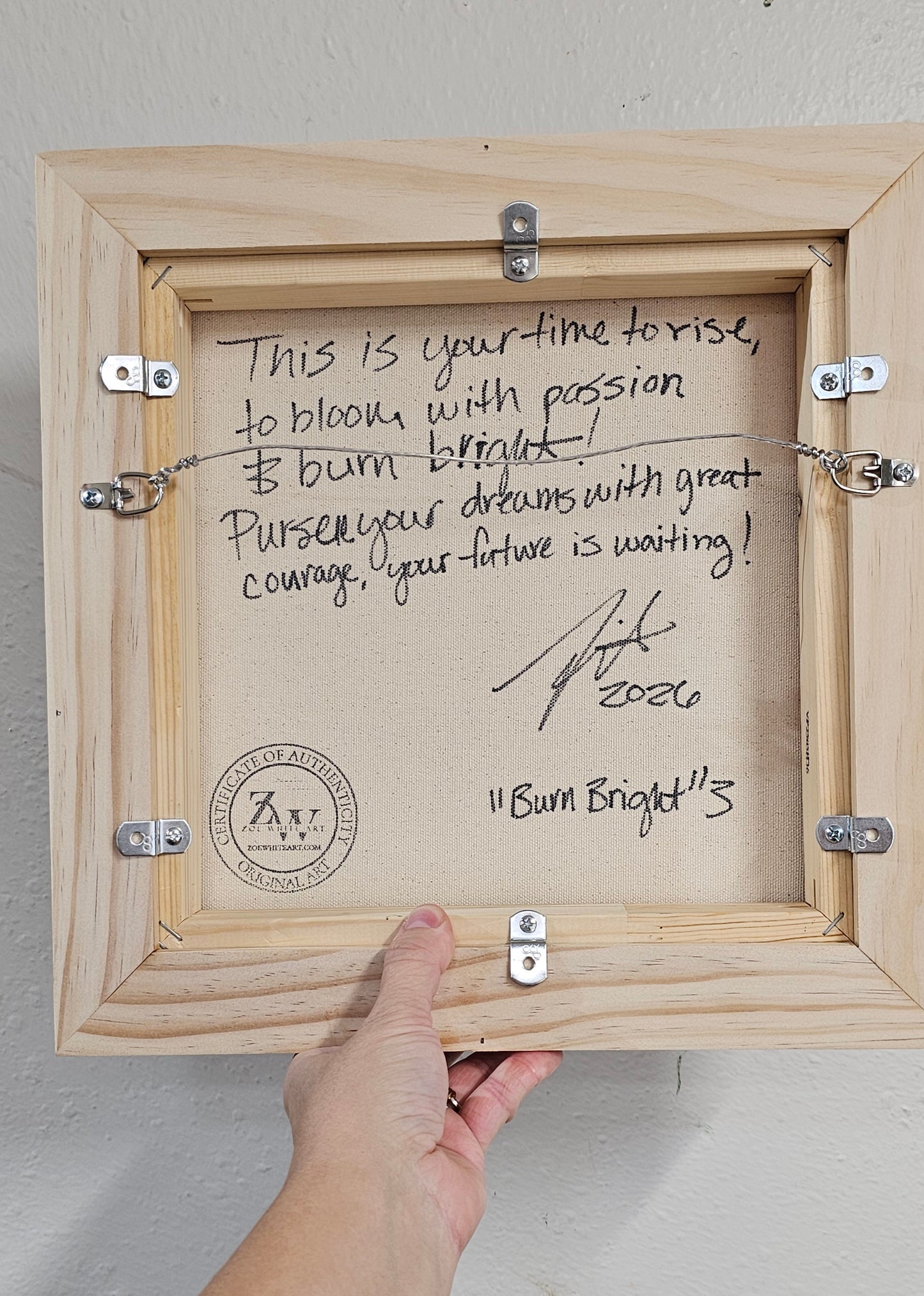 "Burn Bright" #3 _ Anemone Flower Painting by Zoe White _ Acrylic on canvas