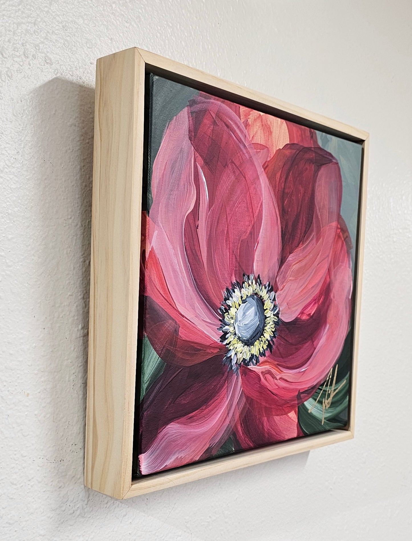"Burn Bright" #4 _ Anemone Flower Painting by Zoe White _ Acrylic on canvas