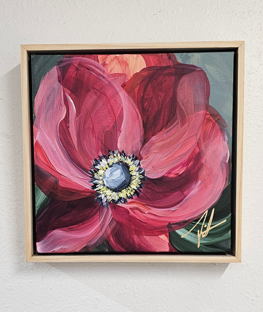 "Burn Bright" #4 _ Anemone Flower Painting by Zoe White _ Acrylic on canvas