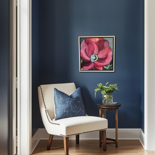 "Burn Bright" #4 _ Anemone Flower Painting by Zoe White _ Acrylic on canvas