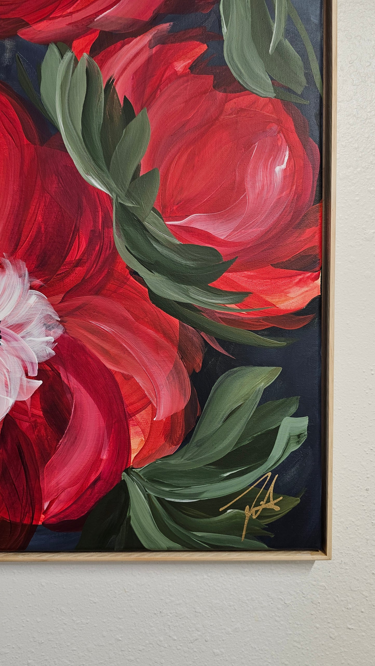 "Burn Bright" 5 _ Anemone Flower Painting by Zoe White _ Acrylic on canvas
