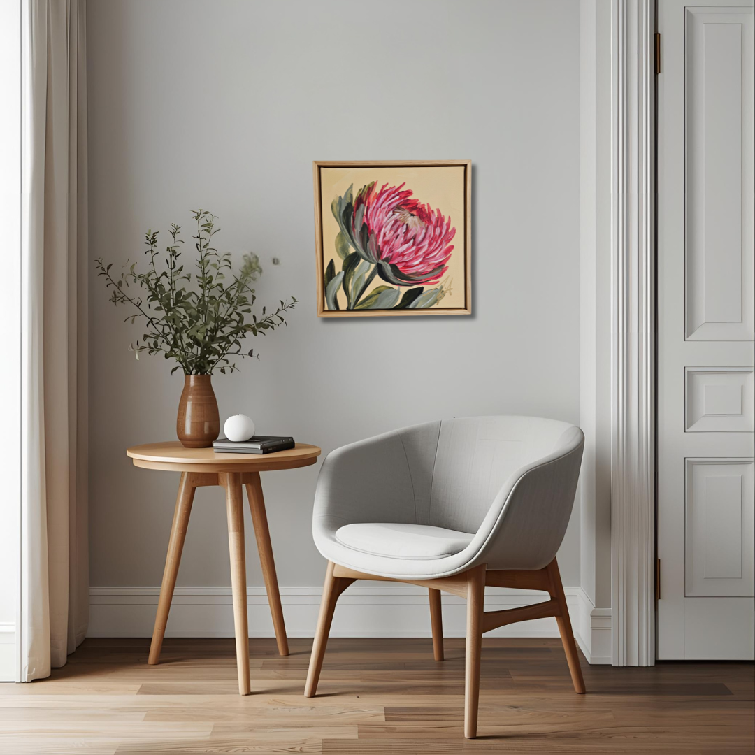 "Transformation" #4 _ Protea Flower Painting by Zoe White _ Acrylic on canvas