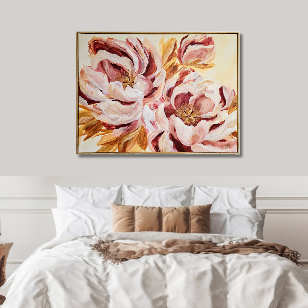 Believe Painting_ Peony Flower Painting by Zoe White _ Acrylic on canvas
