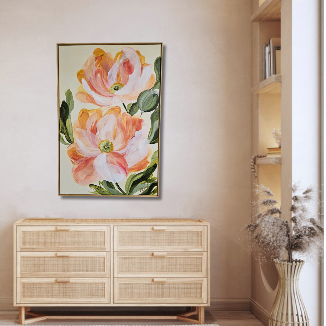 Purpose #1 _ Poppy Flower Painting by Zoe White _ Acrylic on canvas