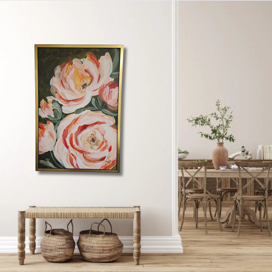 Beloved #7 _ Peony Flower Painting by Zoe White _ Acrylic on canvas
