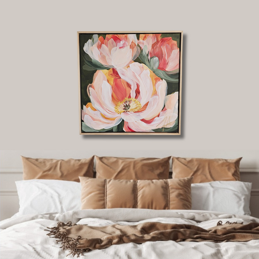 Beloved #2 _ Peony Flower Painting by Zoe White _ Acrylic on canvas
