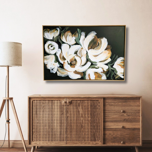 "Bold" _Magnolia Flower Painting by Zoe White _ Acrylic on canvas