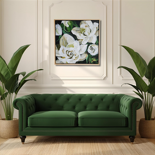 "Sweet Moments" #2 Flower Painting by Zoe White _ Acrylic on canvas