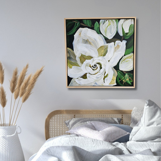 "Sweet Moments" #1 Flower Painting by Zoe White _ Acrylic on canvas