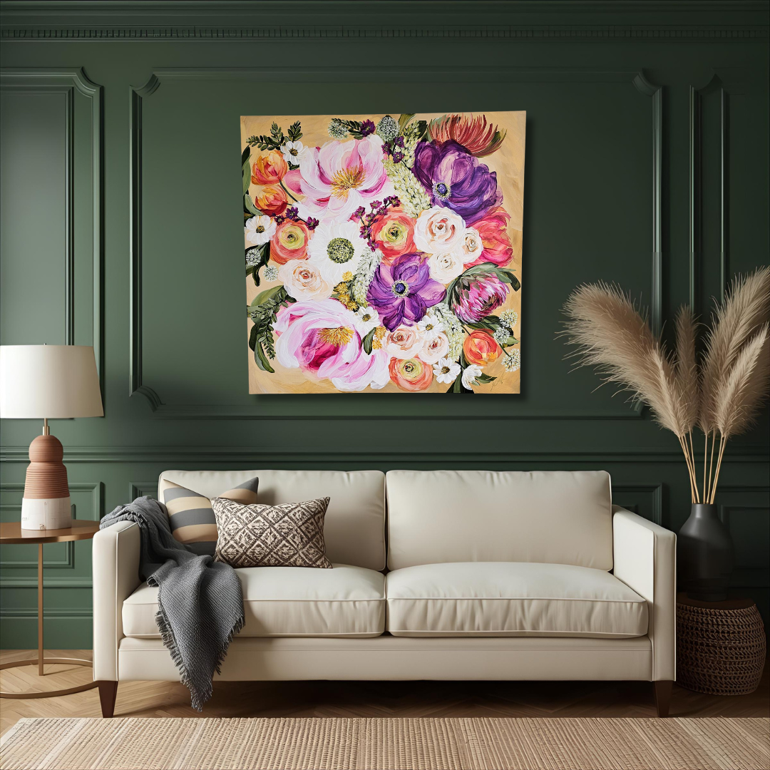 Gather bouquet flower painting by Zoe White