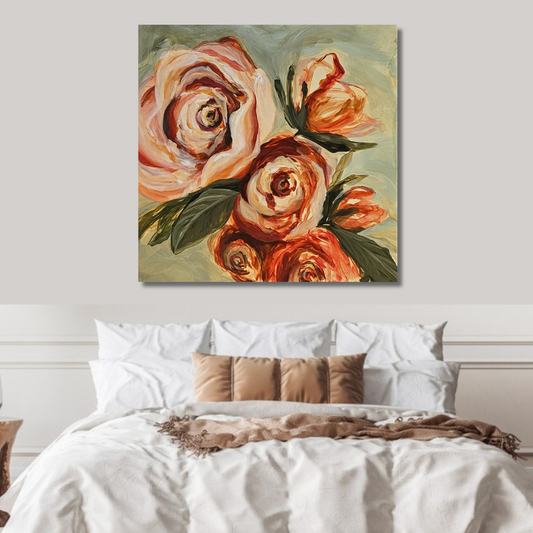 The Heritage Collection #10 Rose Flower Painting by Zoe White _ Acrylic on canvas