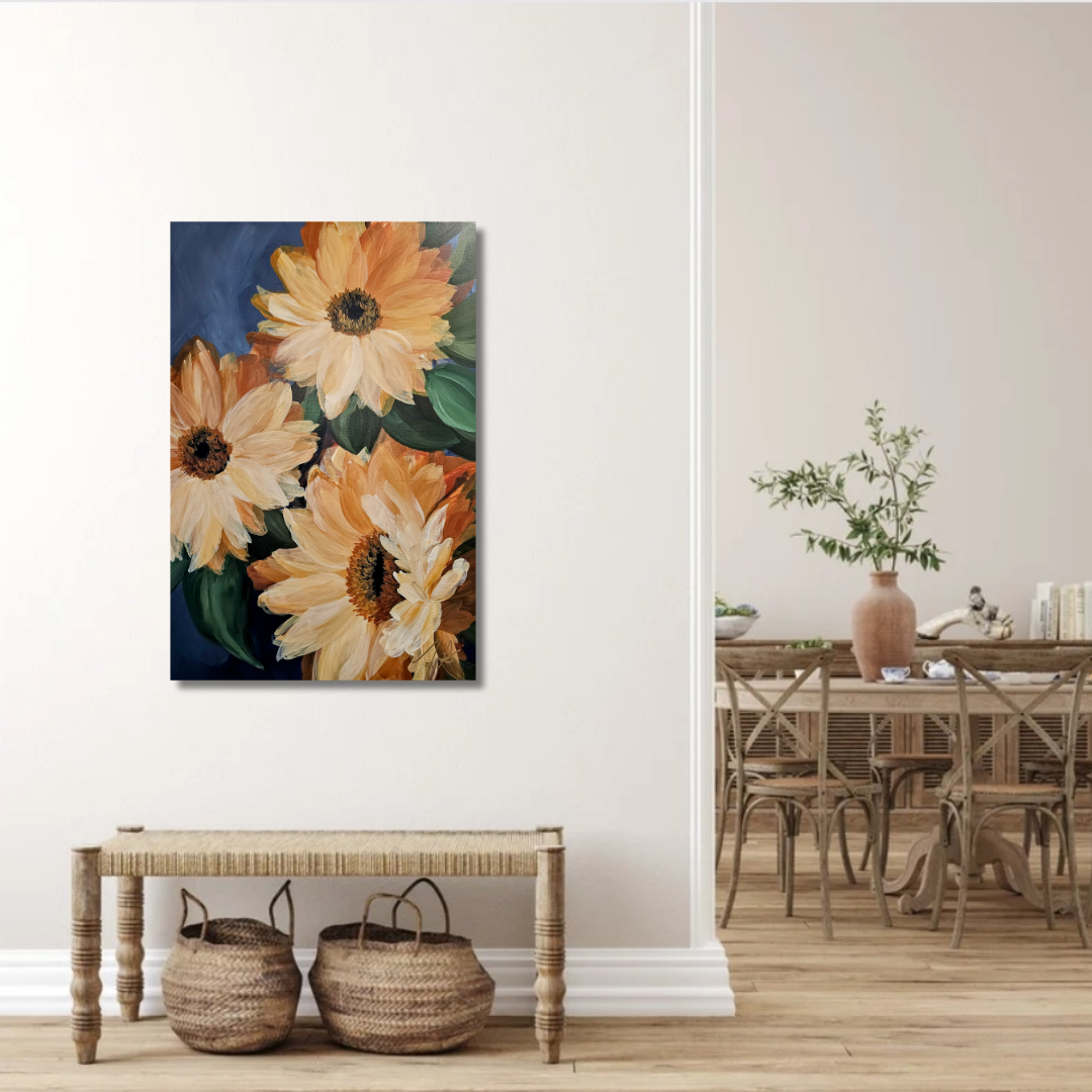 Shine_ Sunflower Flower Painting by Zoe White _ Acrylic on canvas