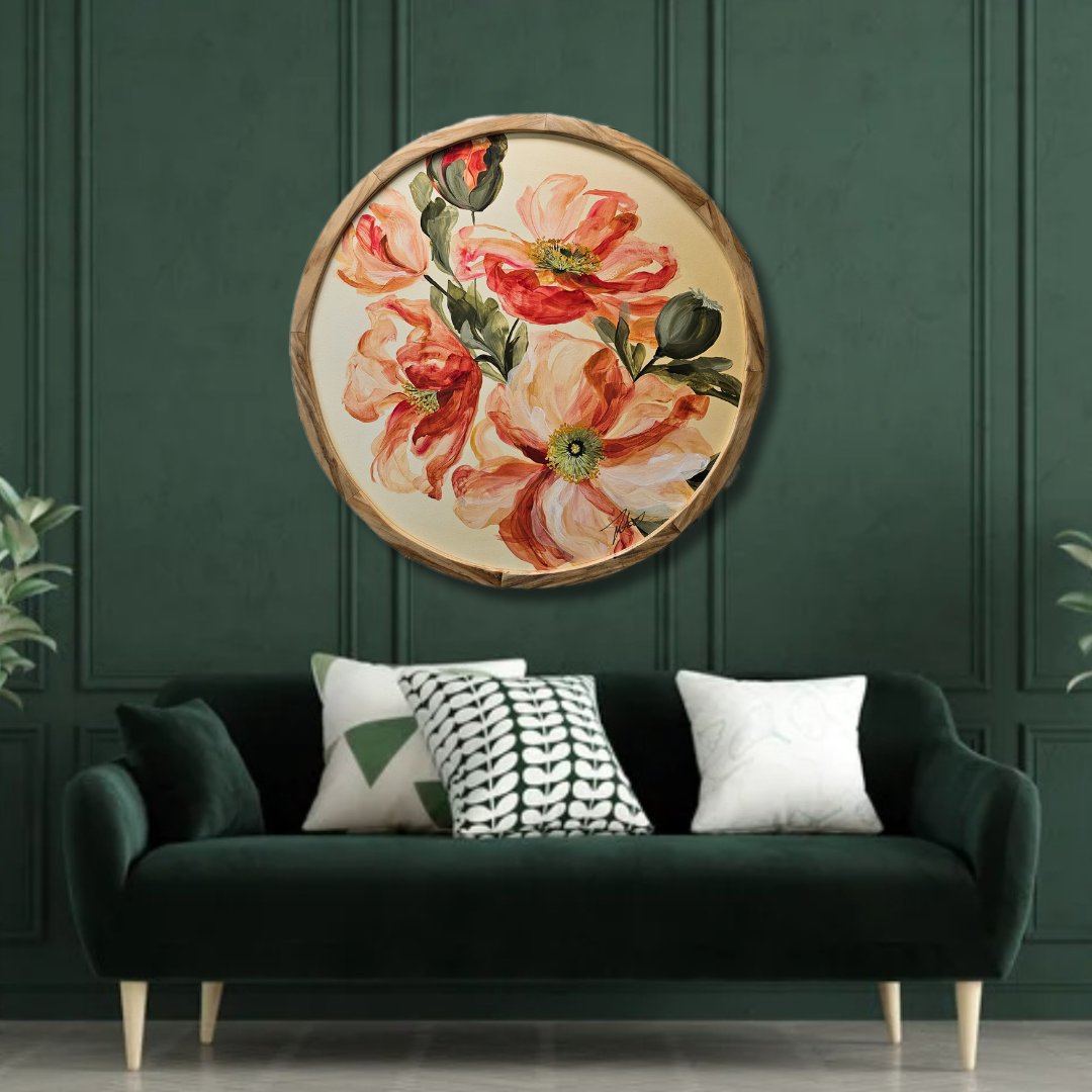 🔴SOLD Boundless_ Iceland Poppy Flower Painting by Zoe White _ Acrylic on canvas