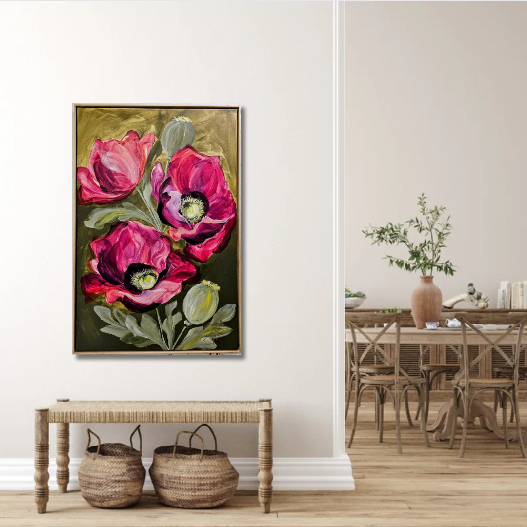 Lovely #6_Poppy Flower Painting by Zoe White _ Acrylic on canvas