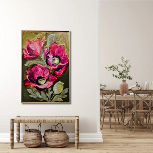 Lovely #6_Poppy Flower Painting by Zoe White _ Acrylic on canvas