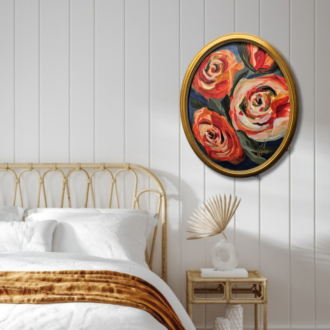 Boldness #1 _Rose Flower Painting by Zoe White _ Acrylic on canvas