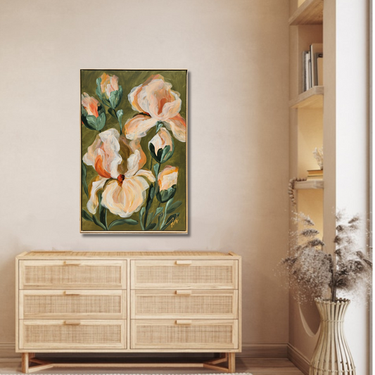 Faithful _Irises Flower Painting by Zoe White _ Acrylic on canvas