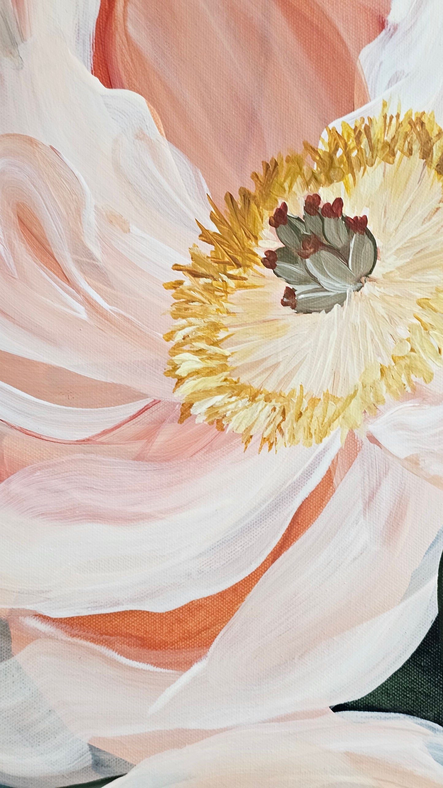 🔴 SOLD Dreamy #2 _ Peony Flower _ Original Floral Painting – Zoe White Art