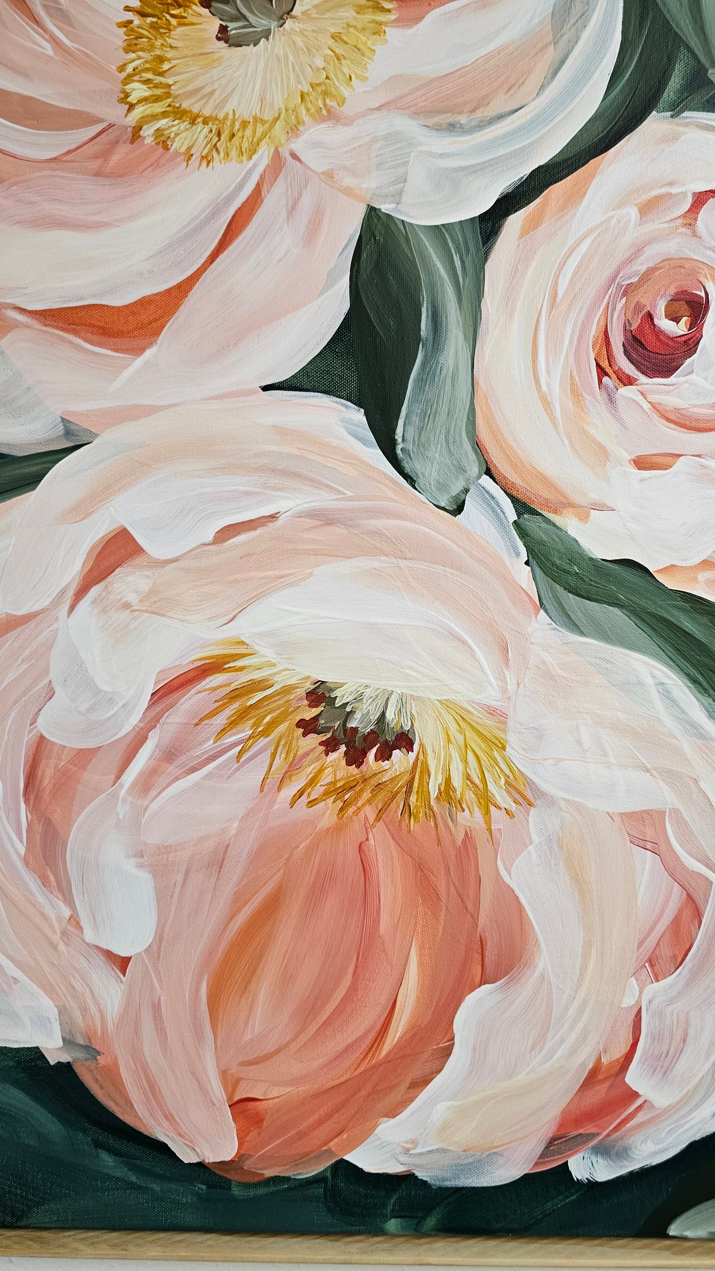 🔴 SOLD Dreamy #2 _ Peony Flower _ Original Floral Painting – Zoe White Art