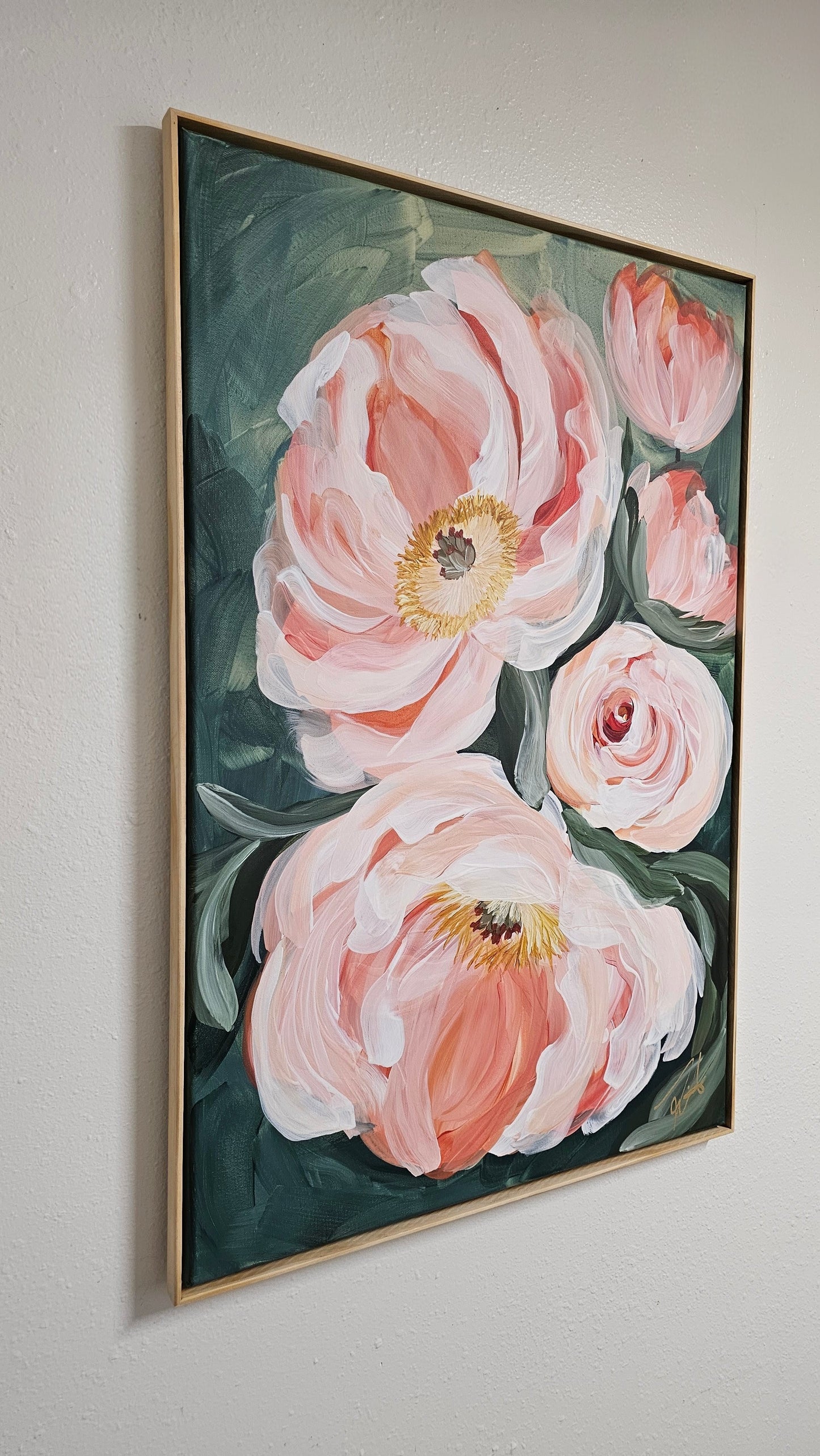 🔴 SOLD Dreamy #2 _ Peony Flower _ Original Floral Painting – Zoe White Art