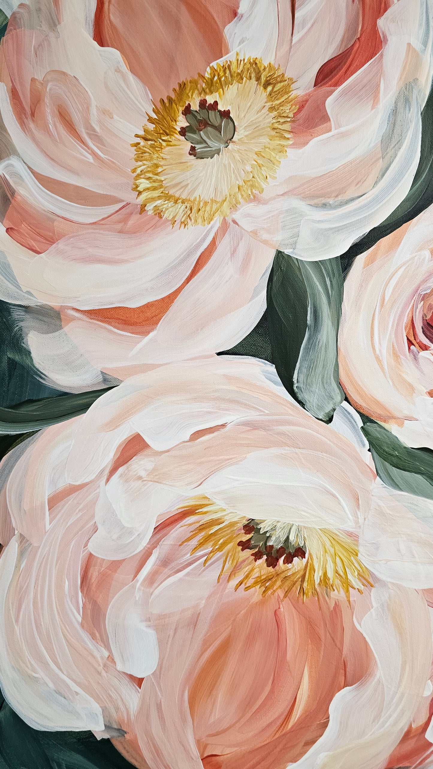 🔴 SOLD Dreamy #2 _ Peony Flower _ Original Floral Painting – Zoe White Art