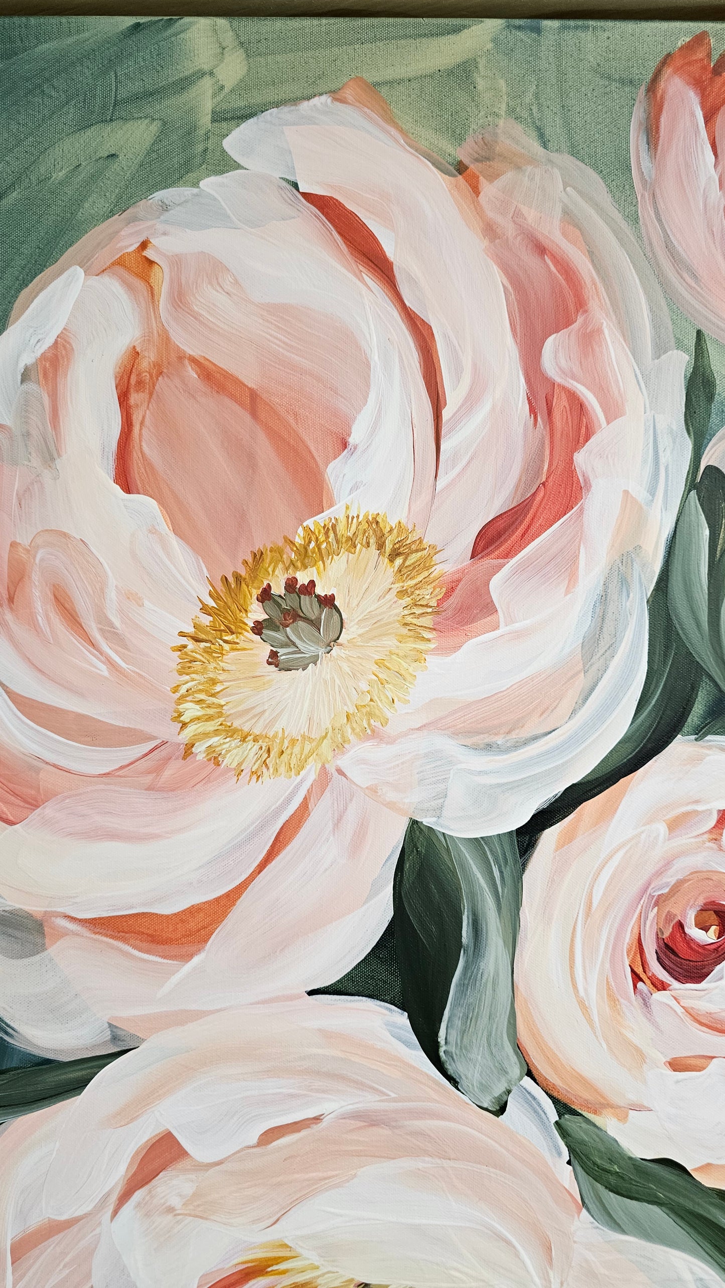 🔴 SOLD Dreamy #2 _ Peony Flower _ Original Floral Painting – Zoe White Art
