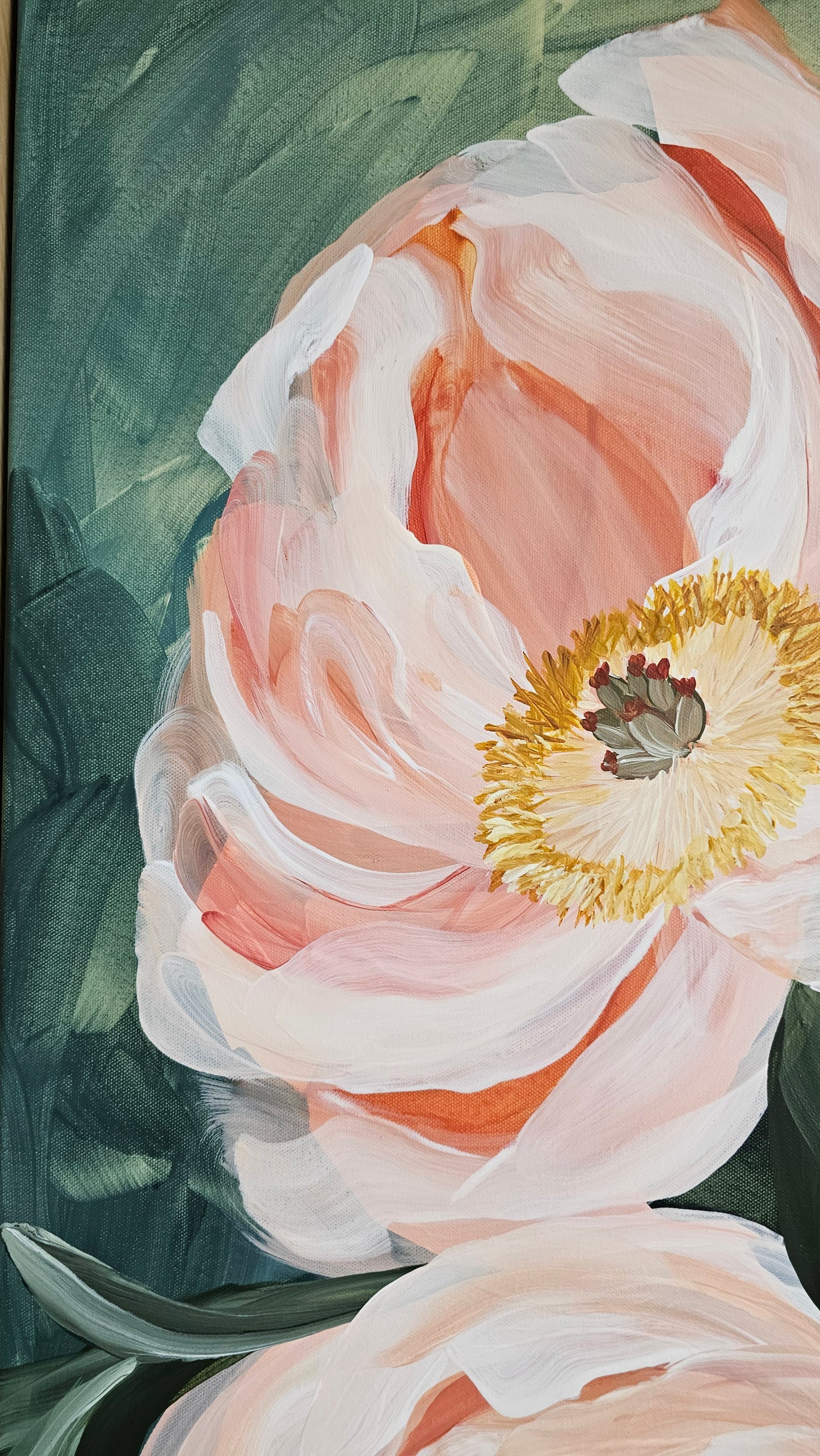 🔴 SOLD Dreamy #2 _ Peony Flower _ Original Floral Painting – Zoe White Art