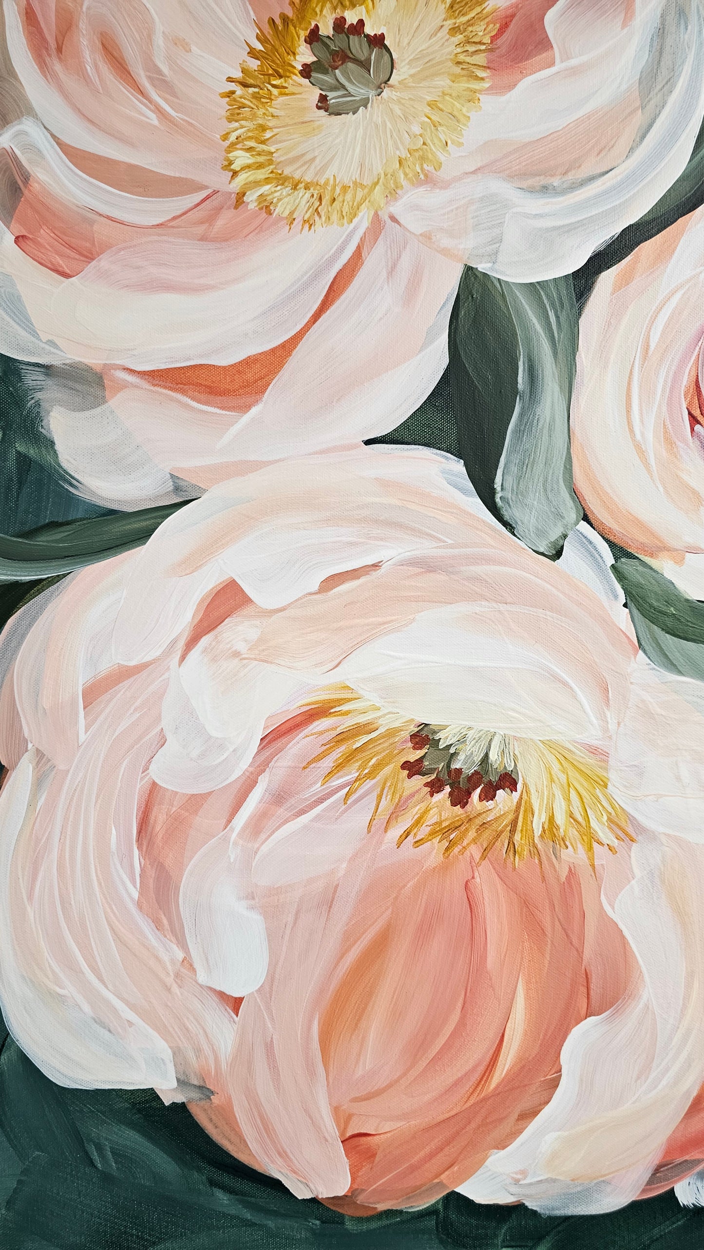 🔴 SOLD Dreamy #2 _ Peony Flower _ Original Floral Painting – Zoe White Art