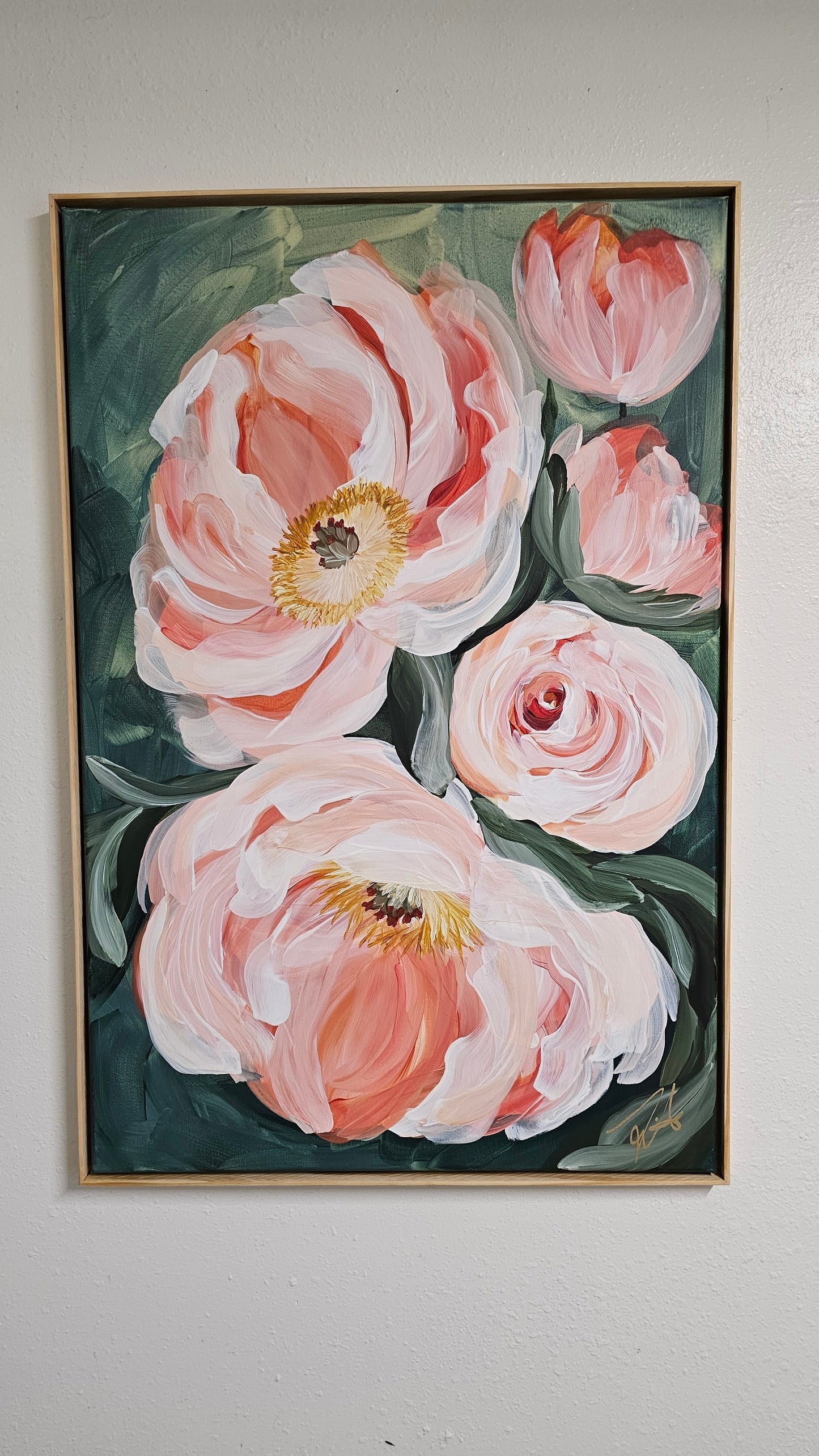 🔴 SOLD Dreamy #2 _ Peony Flower _ Original Floral Painting – Zoe White Art